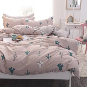 Pink  Abigails Cactus Succulent Pillow And Duvet Cover For Girls