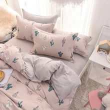 Load image into Gallery viewer, Pink  Abigails Cactus Succulent Pillow And Duvet Cover For Girls
