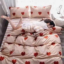 Load image into Gallery viewer, Pink Heart Valentine Double Sided Pillow And Duvet Cover

